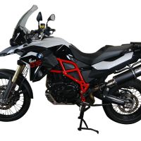 Exhaust system compatible with Bmw F 800 Gs 2008-2015, Furore Nero, Homologated legal slip-on exhaust including removable db killer and link pipe 