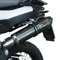 Exhaust system compatible with Bmw F 800 Gs 2008-2015, Gpe Ann. Black titanium, Homologated legal slip-on exhaust including removable db killer and link pipe 
