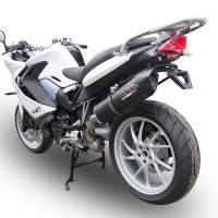 Scarico compatibile con Bmw F 800 Gt 2017-2019, Furore Evo4 Nero, Scarico omologato, silenziatore con db killer estraibile e raccordo specifico