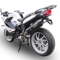 Scarico compatibile con Bmw F 800 Gt 2012-2016, Furore Nero, Scarico omologato, silenziatore con db killer estraibile e raccordo specifico