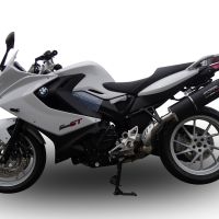 Scarico compatibile con Bmw F 800 Gt 2012-2016, Furore Nero, Scarico omologato, silenziatore con db killer estraibile e raccordo specifico