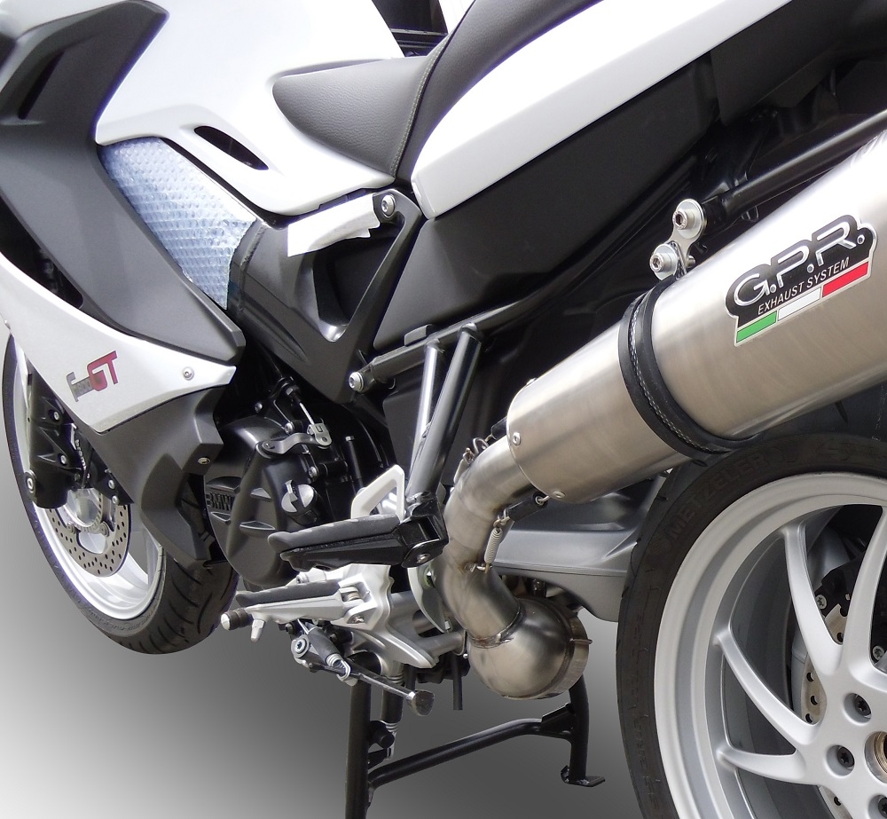 Exhaust system compatible with Bmw F 800 Gt 2017-2019, GP Evo4 Titanium, Homologated legal slip-on exhaust including removable db killer and link pipe 