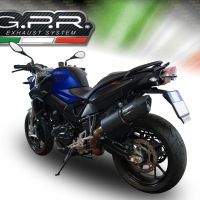Scarico compatibile con Bmw F 800 R 2017-2019, Furore Evo4 Nero, Scarico omologato, silenziatore con db killer estraibile e raccordo specifico