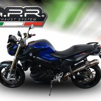 Exhaust system compatible with Bmw F 800 R 2015-2016, Powercone Evo, Homologated legal slip-on exhaust including removable db killer and link pipe 