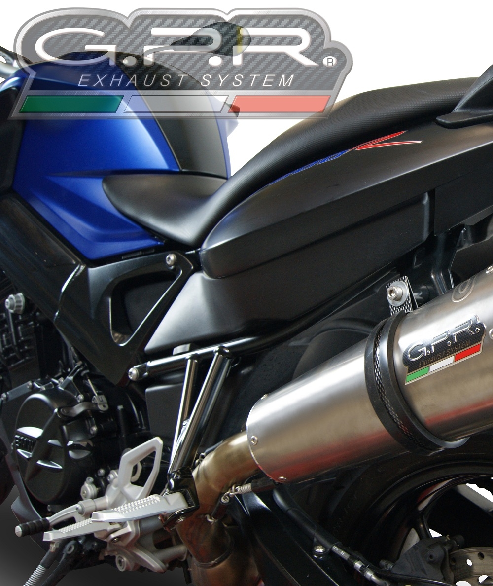 Scarico compatibile con Bmw F 800 R 2017-2019, GP Evo4 Titanium, Scarico omologato, silenziatore con db killer estraibile e raccordo specifico