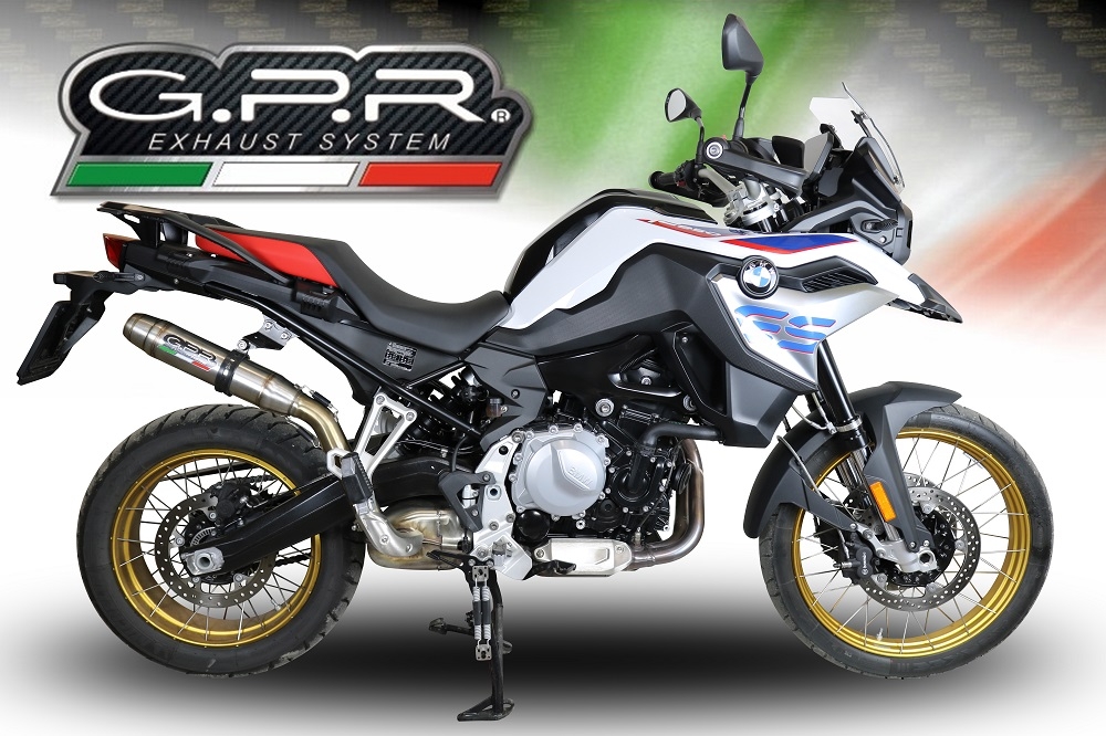 Scarico compatibile con Bmw F 850 Gs -Adventure 2018-2020, Deeptone Inox, Scarico omologato, silenziatore con db killer estraibile e raccordo specifico