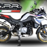 Exhaust system compatible with Bmw F 850 Gs - Adventure 2018-2020, Deeptone Inox, Homologated legal slip-on exhaust including removable db killer and link pipe 