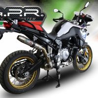 Exhaust system compatible with Bmw F 850 Gs - Adventure 2018-2020, Deeptone Inox, Homologated legal slip-on exhaust including removable db killer and link pipe 