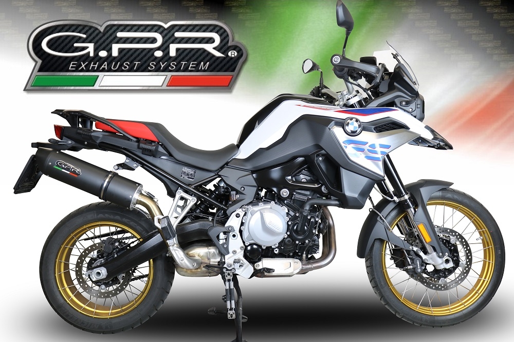 Exhaust compatible with Bmw F 850 Gs -Adventure 2021-2024, Furore Evo4 Nero, Homologated legal slip-on exhaust including removable db killer and link pipe 