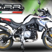 Exhaust compatible with Bmw F 850 Gs -Adventure 2021-2024, Furore Evo4 Nero, Homologated legal slip-on exhaust including removable db killer and link pipe 