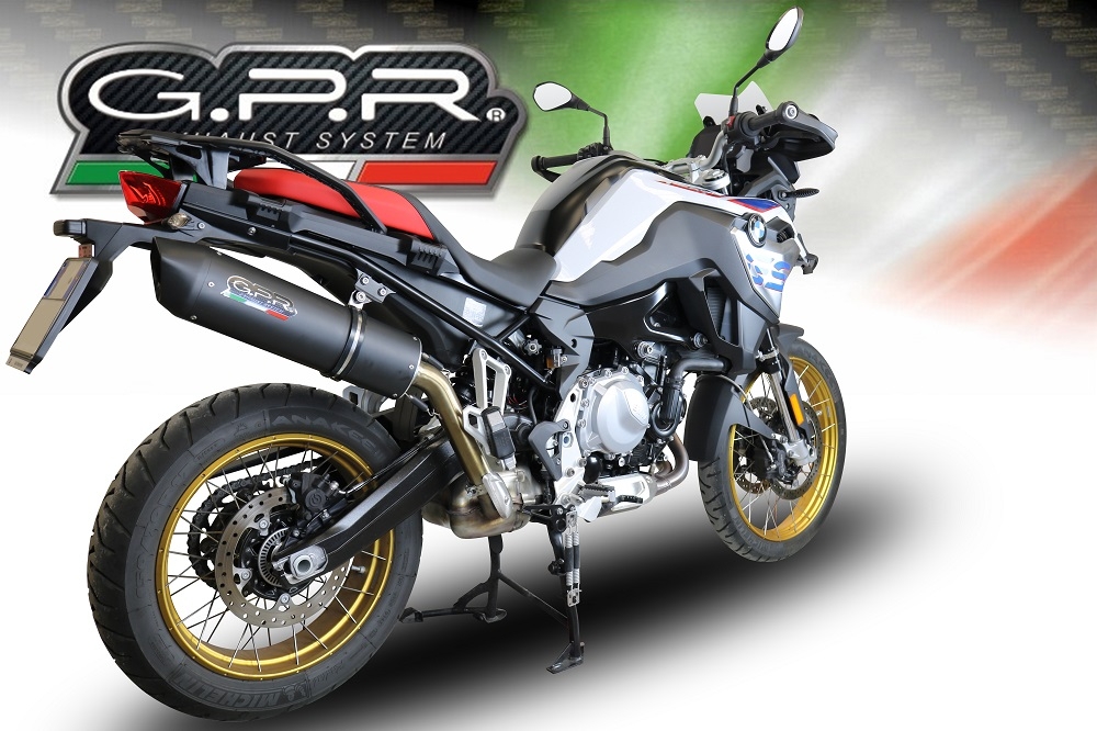 Exhaust compatible with Bmw F 850 Gs -Adventure 2021-2024, Furore Evo4 Nero, Homologated legal slip-on exhaust including removable db killer and link pipe 