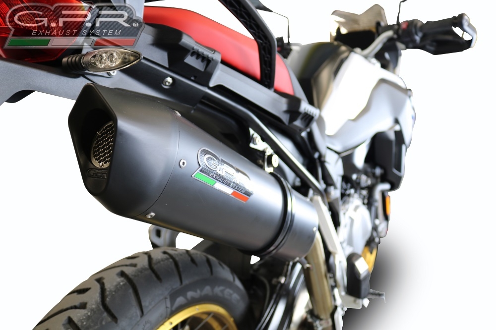 Exhaust compatible with Bmw F 850 Gs -Adventure 2021-2024, Furore Evo4 Nero, Homologated legal slip-on exhaust including removable db killer and link pipe 