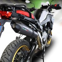 Exhaust system compatible with Bmw F 850 Gs - Adventure 2021-2024, GP Evo4 Black Titanium, Homologated legal slip-on exhaust including removable db killer and link pipe 