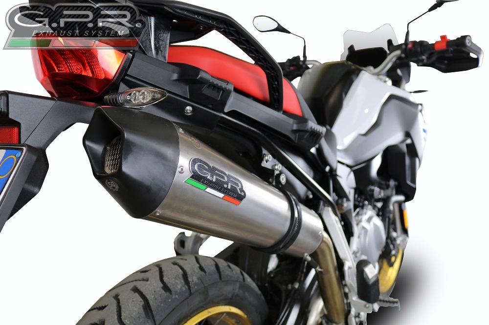 Scarico compatibile con Bmw F 800 Gs 2024-2025, GP Evo4 Titanium, Scarico omologato, silenziatore con db killer estraibile e raccordo specifico