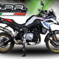 Exhaust system compatible with Bmw F 850 Gs - Adventure 2018-2020, M3 Titanium Natural, Homologated legal slip-on exhaust including removable db killer and link pipe 