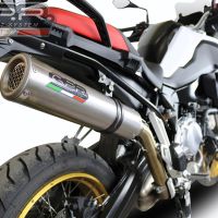 Exhaust system compatible with Bmw F 850 Gs - Adventure 2018-2020, M3 Titanium Natural, Homologated legal slip-on exhaust including removable db killer and link pipe 