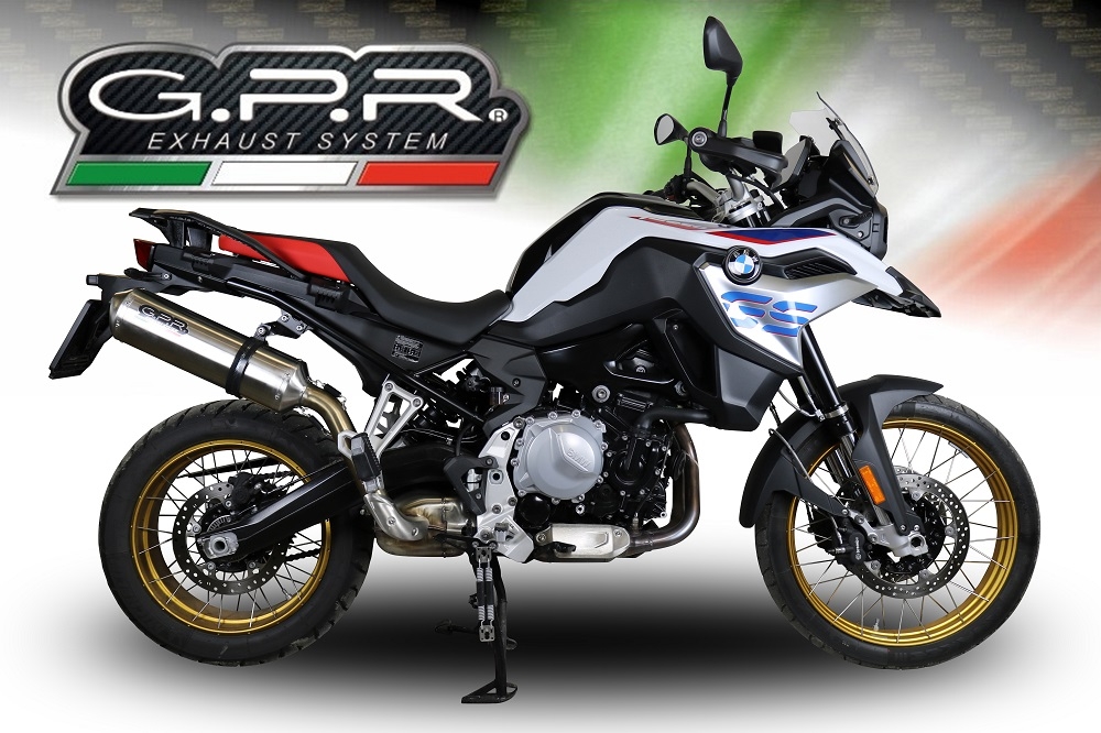 Scarico compatibile con Bmw F 850 Gs -Adventure 2018-2020, Satinox , Scarico omologato, silenziatore con db killer estraibile e raccordo specifico