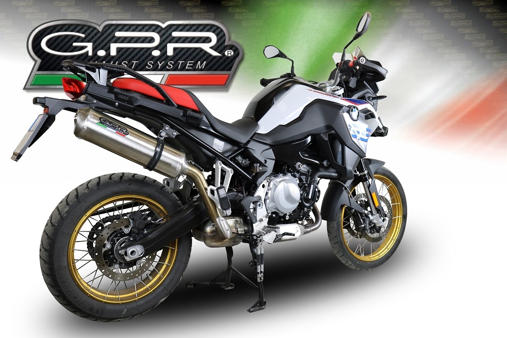 Scarico compatibile con Bmw F 850 Gs -Adventure 2018-2020, Satinox , Scarico omologato, silenziatore con db killer estraibile e raccordo specifico