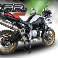 Scarico compatibile con Bmw F 850 Gs - Adventure 2018-2020, Satinox , Scarico omologato, silenziatore con db killer estraibile e raccordo specifico