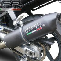 Exhaust system compatible with Aprilia Sl - Falco 1000 2000-2004, Furore Nero, Dual Homologated legal slip-on exhaust including removable db killers and link pipes 