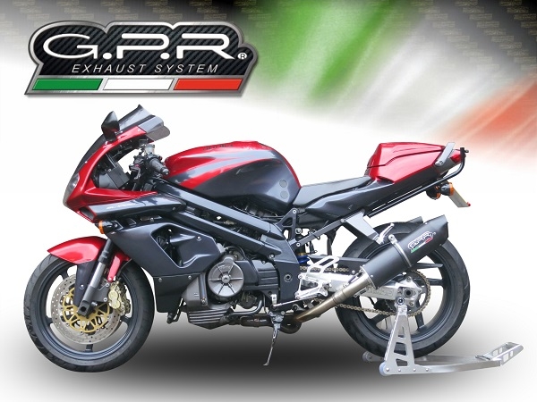 Exhaust system compatible with Aprilia Sl - Falco 1000 2000-2004, Furore Nero, Dual Homologated legal slip-on exhaust including removable db killers and link pipes 