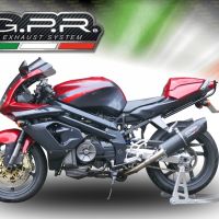 Exhaust system compatible with Aprilia Sl - Falco 1000 2000-2004, Furore Nero, Dual Homologated legal slip-on exhaust including removable db killers and link pipes 