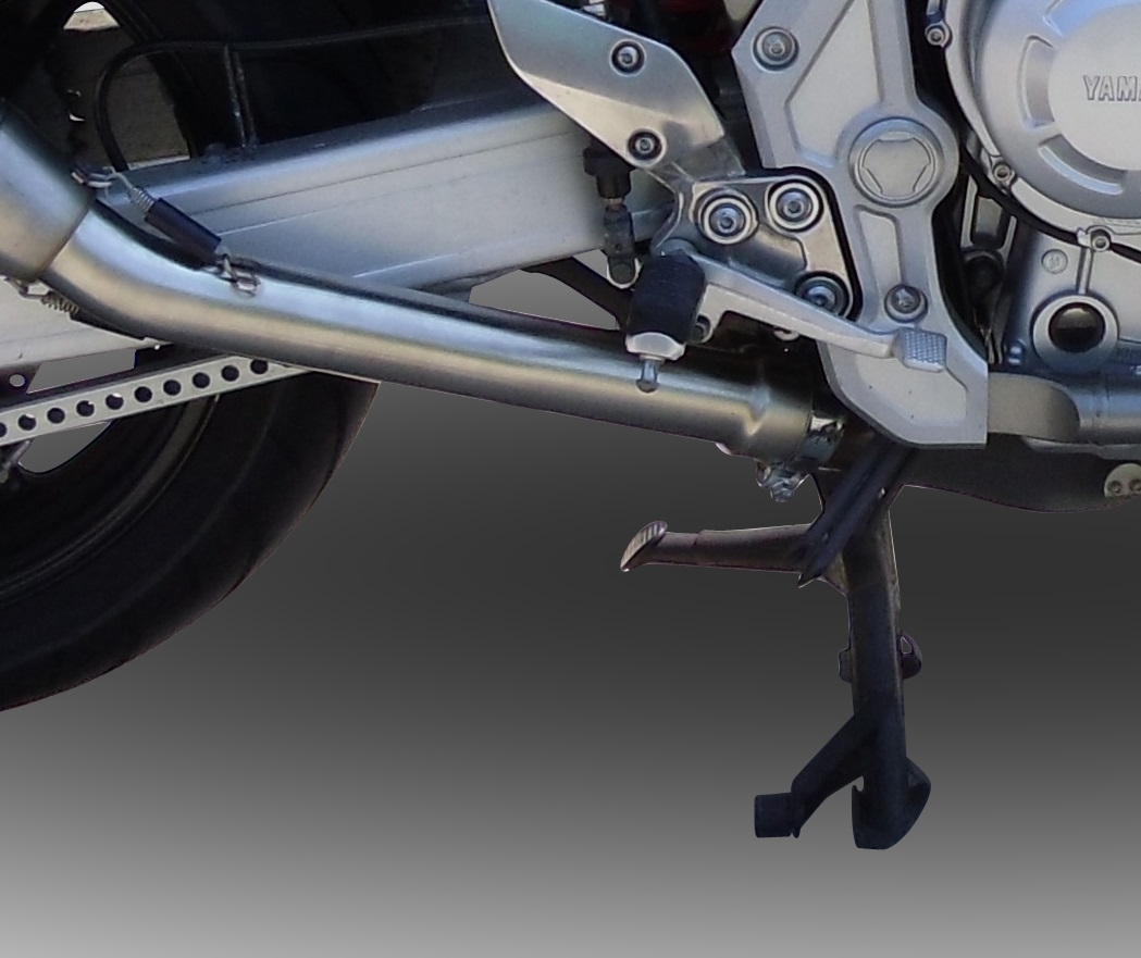 Scarico compatibile con Yamaha Xjr 1300 2007-2017, Satinox , Scarico omologato, silenziatore con db killer estraibile e raccordo specifico