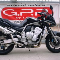 Scarico compatibile con Yamaha Fzs 1000 Fazer 2001-2005, Trioval, Scarico omologato, silenziatore con db killer estraibile e raccordo specifico