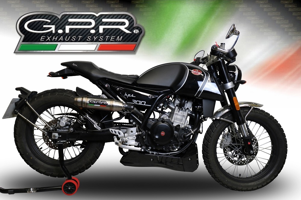 Exhaust compatible with F.B. Mondial Hps 300 Pagani 2021-2022, Deeptone Inox, Homologated legal slip-on exhaust including removable db killer and link pipe 
