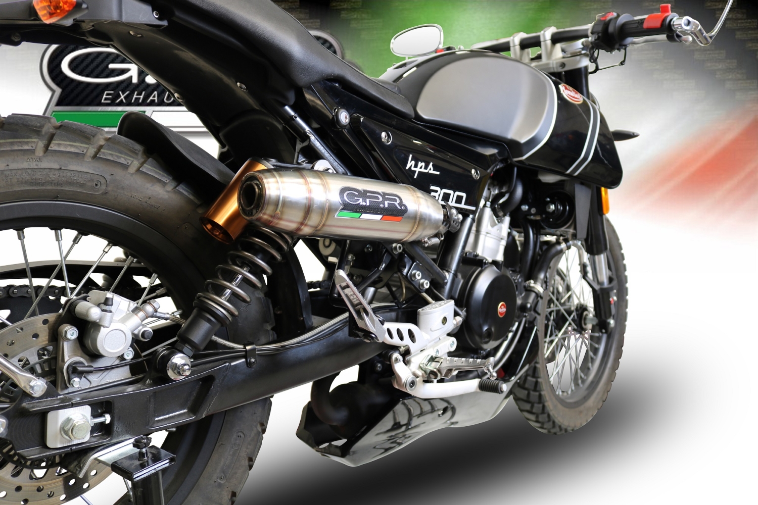 Exhaust compatible with F.B. Mondial Hps 300 Pagani 2021-2022, Deeptone Inox, Homologated legal slip-on exhaust including removable db killer and link pipe 