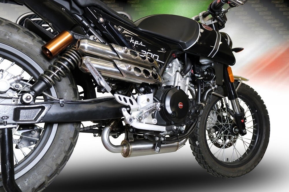 Scarico compatibile con F.B. Mondial Hps 300 2018-2019, Decatalizzatore, Collettore decatalizzore, applicazione racing