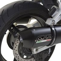 Scarico compatibile con Yamaha Fjr 1300 2006-2016, Furore Nero, Coppia di terminali di scarico omologati, forniti con db killer removibile, catalizzatori e raccordi specifici
