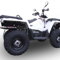 Exhaust system compatible with Polaris Sportsman 570 Forest/TOURING 2014-2022, Deeptone Atv, Homologated legal slip-on exhaust including removable db killer and link pipe 
