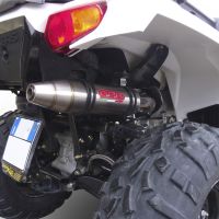 Exhaust system compatible with Polaris Sportsman 450 2014-2022, Deeptone Atv, Homologated legal slip-on exhaust including removable db killer and link pipe 