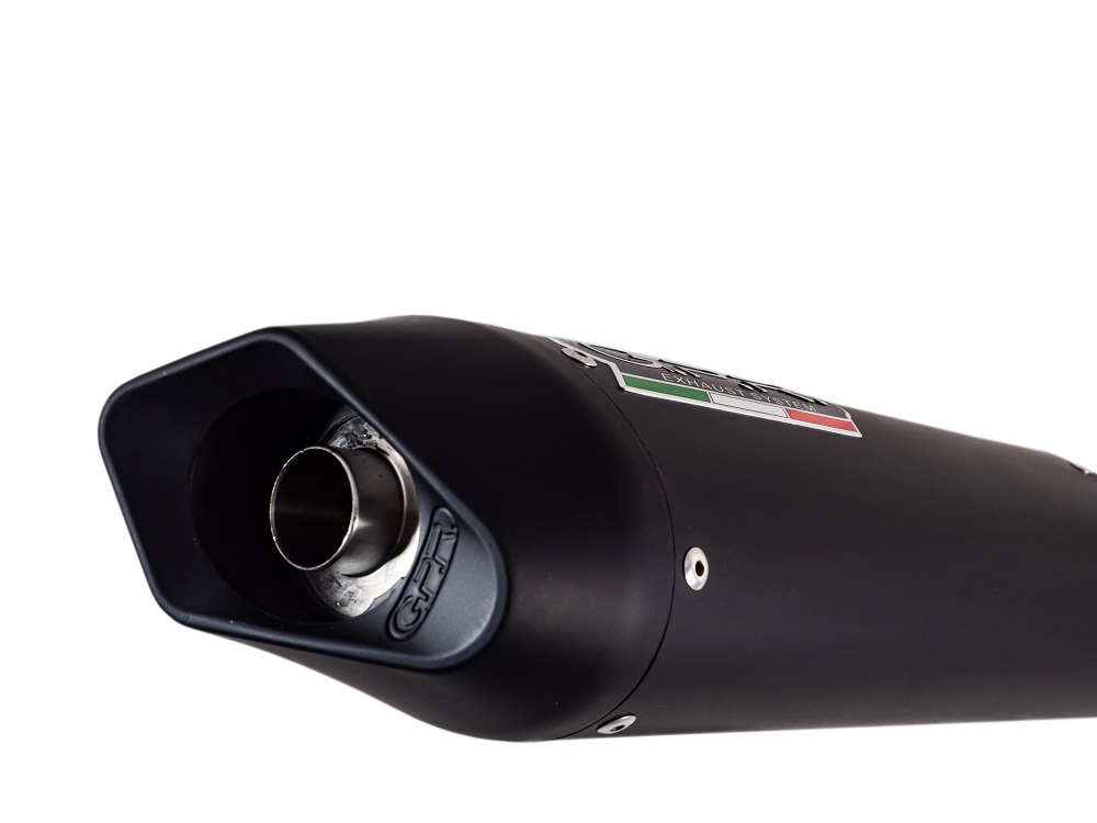 Exhaust compatible with Aprilia Shiver 750 Gt 2007-2016, Furore Nero, Dual racing slip-on exhaust including link pipes 