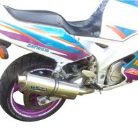 Scarico compatibile con Yamaha Fzr 1000 Ex-Up 1989-1990, Trioval, Scarico omologato, silenziatore con db killer estraibile e raccordo specifico