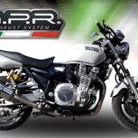 Scarico compatibile con Yamaha Xjr 1300 2007-2017, Trioval, Scarico omologato, silenziatore con db killer estraibile e raccordo specifico