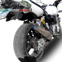 Scarico compatibile con Yamaha Xjr 1300 2007-2017, Trioval, Scarico omologato, silenziatore con db killer estraibile e raccordo specifico