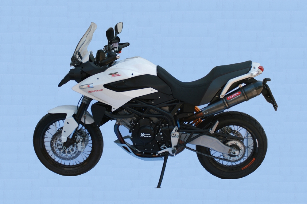 Scarico compatibile con Moto Morini Gran passo 1200 2008-2011, Gpe Ann. Poppy, Scarico omologato, silenziatore con db killer estraibile e raccordo specifico