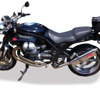 Scarico compatibile con Moto Guzzi Griso 1200 8V 2007-2016, Trioval, Terminale di scarico omologato, fornito con db killer estraibile, catalizzatore e raccordo specifico