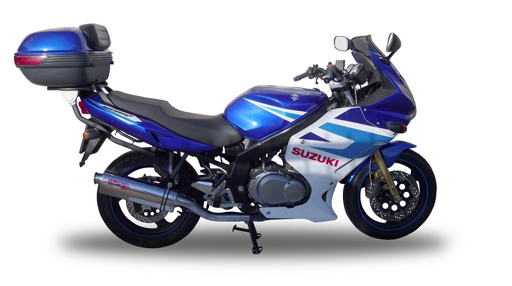 Exhaust compatible with Suzuki Gs 500 E - F 1989-2007, Trioval, Homologated legal slip-on exhaust including removable db killer and link pipe 