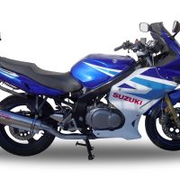 Exhaust compatible with Suzuki Gs 500 E - F 1989-2007, Trioval, Homologated legal slip-on exhaust including removable db killer and link pipe 