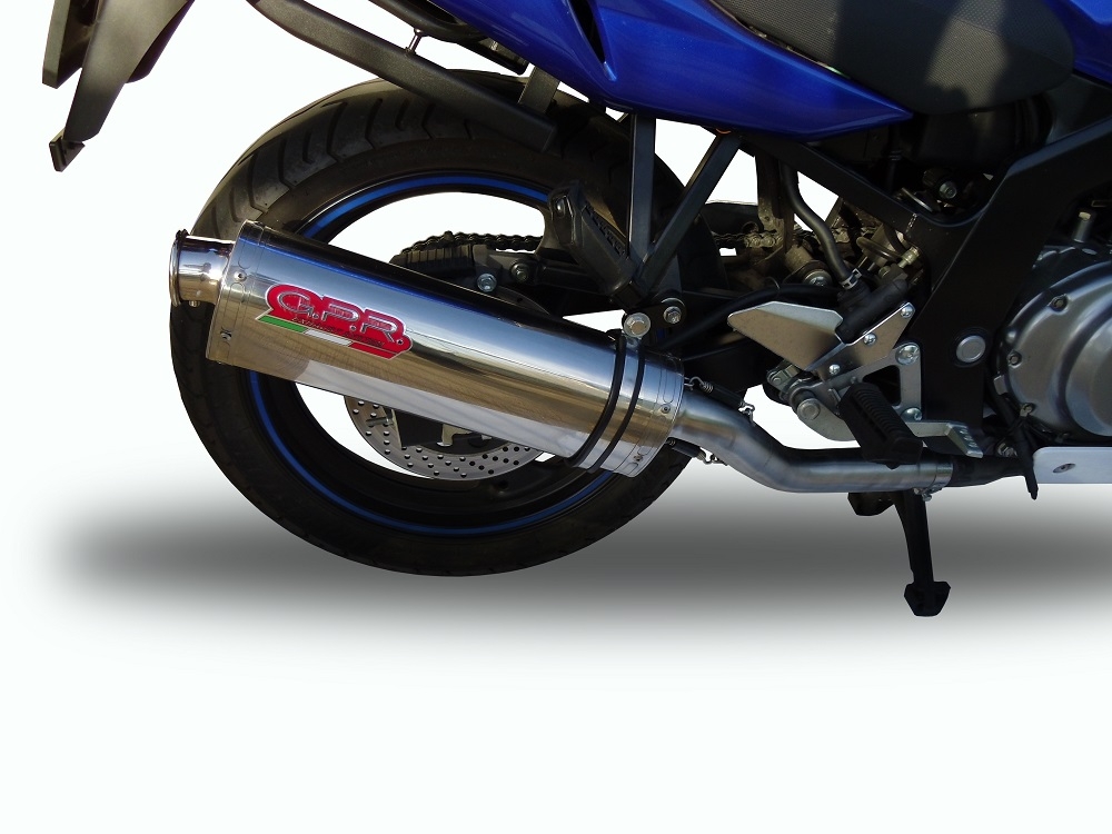 Exhaust system compatible with Suzuki Gs 500 E - F 1989-2007, Trioval, Homologated legal slip-on exhaust including removable db killer and link pipe 