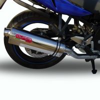 Exhaust system compatible with Suzuki Gs 500 E - F 1989-2007, Trioval, Homologated legal slip-on exhaust including removable db killer and link pipe 