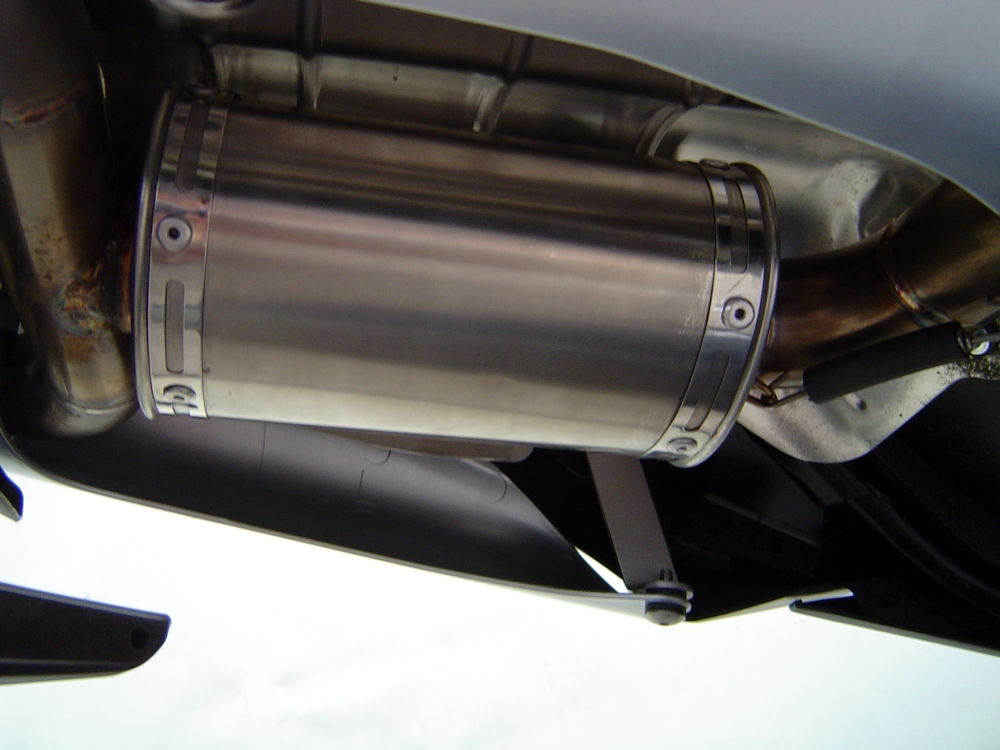 Exhaust compatible with Suzuki GSR 400 2006-2011, Alluminio Ghost, Homologated legal slip-on exhaust including removable db killer and link pipe 
