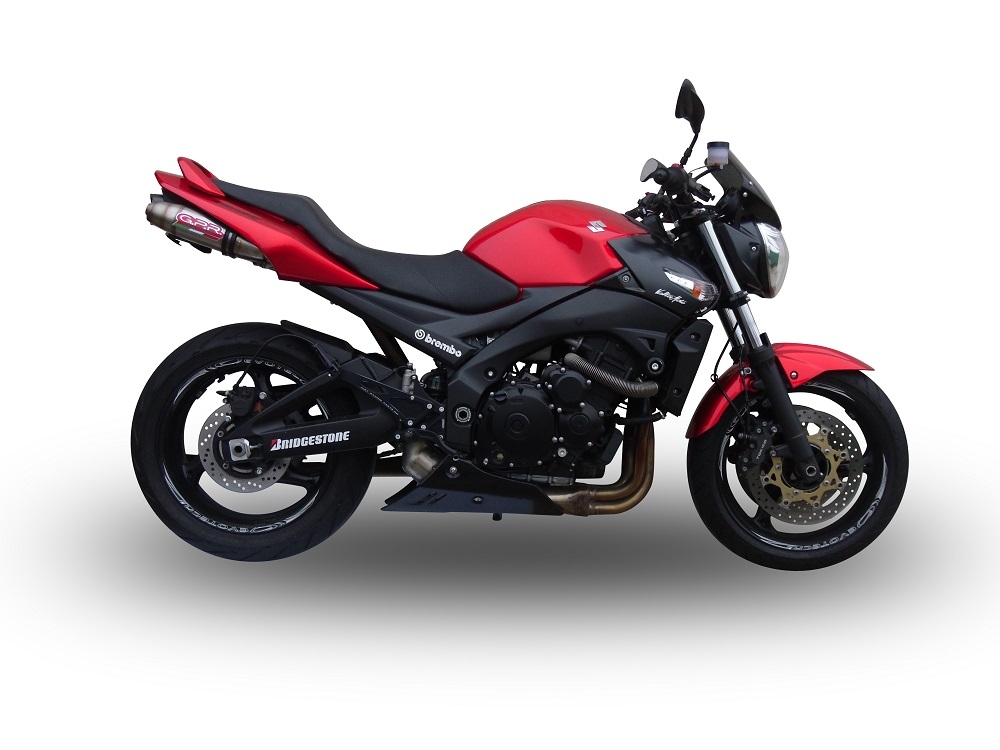 Scarico compatibile con Suzuki Gsr 600 2006-2011, Deeptone Inox, Coppia di terminali di scarico omologati, forniti con db killer removibili e raccordi specifici