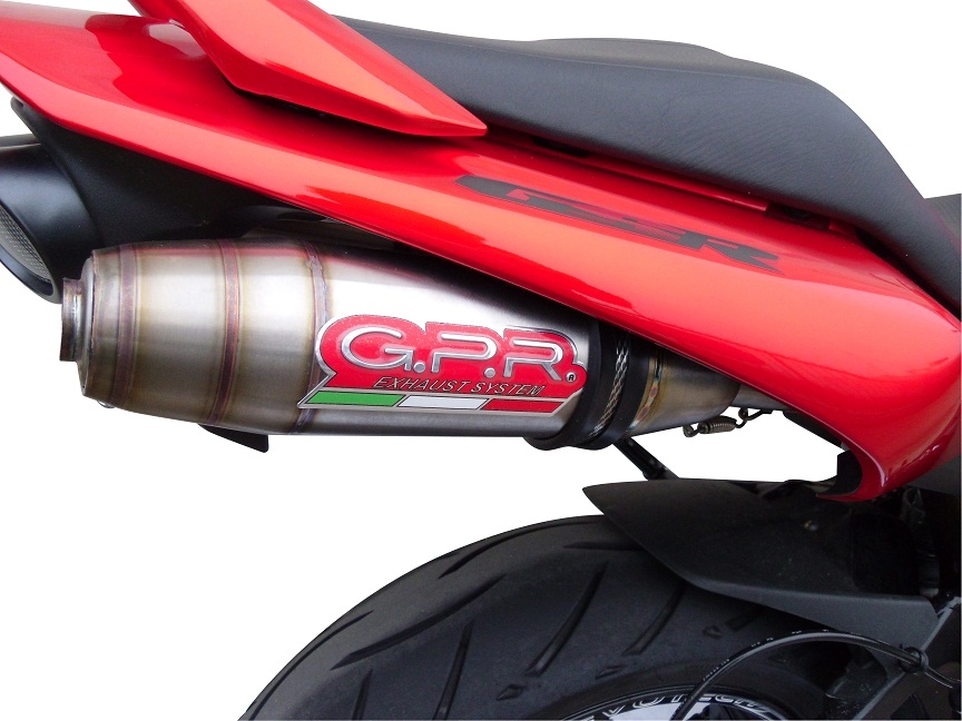 Scarico compatibile con Suzuki Gsr 600 2006-2011, Deeptone Inox, Coppia di terminali di scarico omologati, forniti con db killer removibili e raccordi specifici