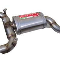 Exhaust compatible with Suzuki GSR 400 2006-2011, Alluminio Ghost, Homologated legal slip-on exhaust including removable db killer and link pipe 