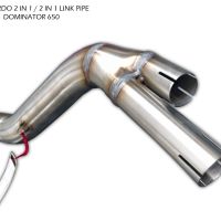 Exhaust system compatible with Honda Dominator Nx 650 1998-2001, Trioval, Homologated legal mid-full system exhaust including removable db killer 