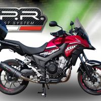 Scarico compatibile con Honda Cb 400 X 2019-2025, Furore Evo4 Nero, Scarico omologato, silenziatore con db killer estraibile e raccordo specifico